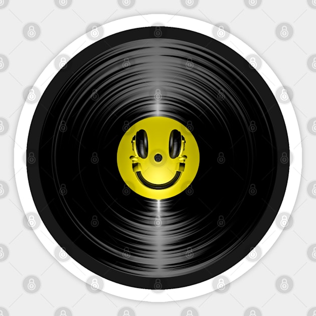 Vinyl Headphone Smiley Sticker by Grandeduc